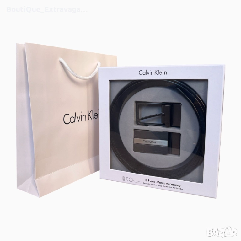 Мъжки подаръчен комплект колан Calvin Klein 045 !, снимка 1