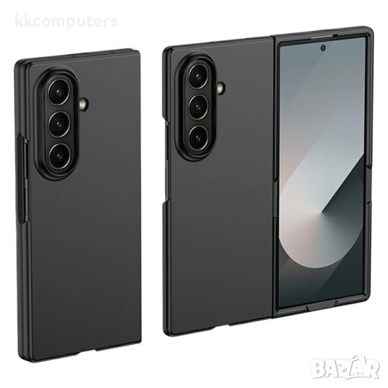 Силиконов кейс bSmart Silicone Cover, За Samsung Galaxy Z Fold7, Черен и Протектор, снимка 1