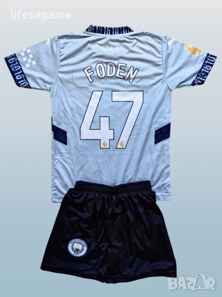ПОСЛЕДНА БРОЙКА 176! Детски футболен екип Манчестър Сити Фодън комплект Manchester City Foden , снимка 1