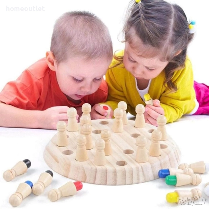 ПРОМОЦИЯ Дървена детска игра за памет WEARXI MEMORY CHESS (X00166XL1F), снимка 1