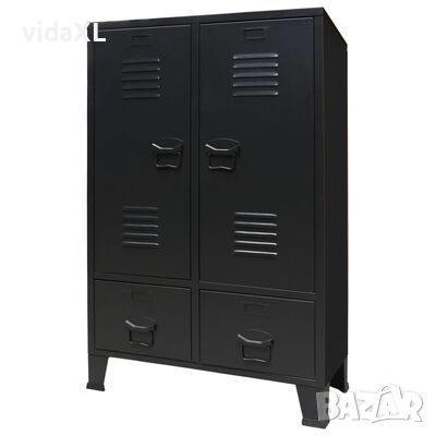 vidaXL Гардероб метален, индустриален стил, 67x35x107 см, черен, снимка 1