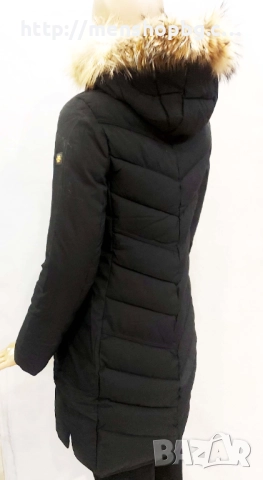 Големи размери дамско яке с естествен пух код - черно, снимка 2 - Якета - 52012717