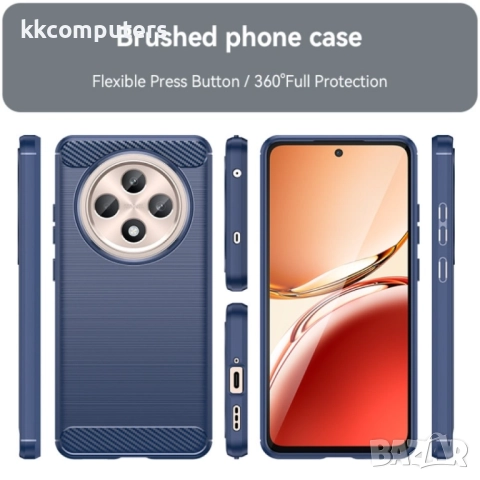 OPPO Reno12 F /12 FS 5G Удароустойчив Carbon Fiber Калъф и Протектор, снимка 3 - Калъфи, кейсове - 52977024