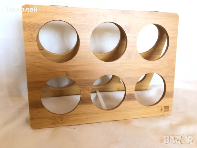 Сгъваема бамбукова стойка за вино за 6 бутилки + подарък изкуствен декоративен грозд, практична , снимка 11 - Декорация за дома - 52266951