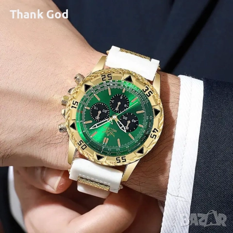 Луксозен мъжки златен часовник – Чисто нов, висококачествен кварцов механизъм, снимка 2 - Мъжки - 51985898