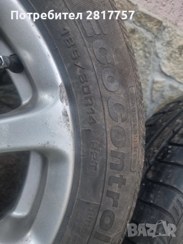 14 цола 4х100 4 броя алуминиеви джанти с гуми 185/60/14, снимка 6 - Гуми и джанти - 52267659