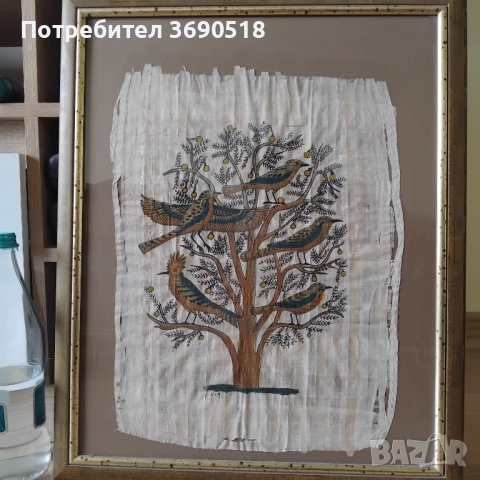 Египетски картини върху папирус с рамка 53смХ43см, снимка 2 - Картини - 52359473