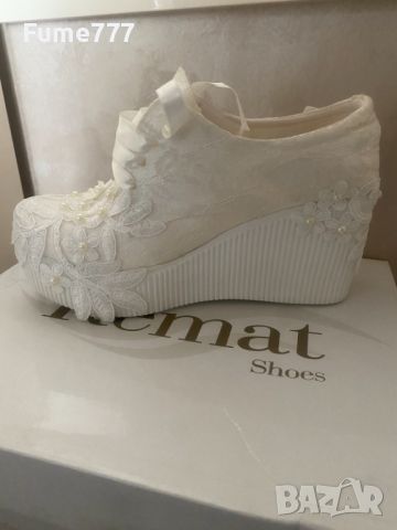 Обувки на платформа бели / Сватбени НОВИ, снимка 4 - Дамски елегантни обувки - 45513326