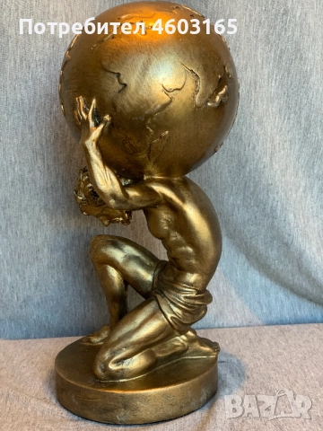 Скулптура на Атлас Титан, държащ глобус, снимка 5 - Антикварни и старинни предмети - 52793147