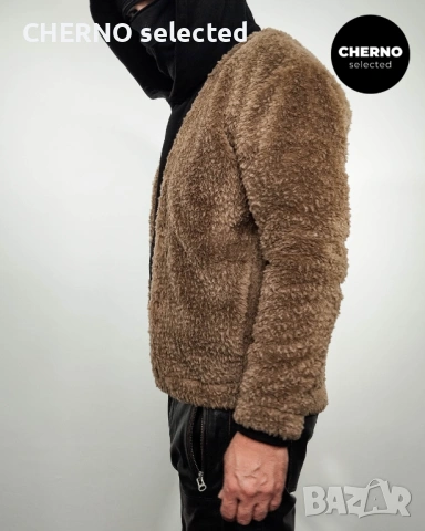  Мъжко кафяво поларено • шерпа флийс яке WEEKDAY Cody pile fleece cardigan – размер M•L, снимка 13 - Якета - 53905184