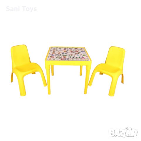 Детска маса с Българската азбука и две столчета, снимка 4 - Играчки за стая - 46429797