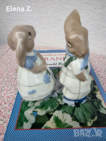 Royal Dux Czechoslovakia двойка винтидж фигурки на зайчета, снимка 5 - Колекции - 53705068