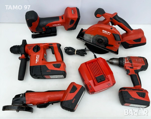 Hilti Сет - Акумулаторно зеге, циркуляр, винтоверт, ъглошлайф и перфоратор