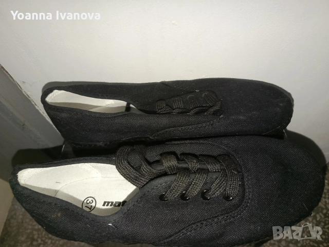 Черни платнени обувки, снимка 3 - Дамски ежедневни обувки - 52591539