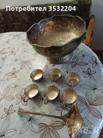 Антикварна посребрена купа, снимка 10 - Антикварни и старинни предмети - 51251417