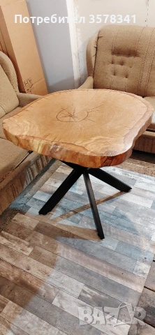 Ръчно изработена трапезна маса от масив дъб, снимка 2 - Маси - 53569050