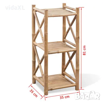 vidaXL Бамбуков квадратен стелаж, 3 рафта(SKU:242491), снимка 4 - Други - 48510145