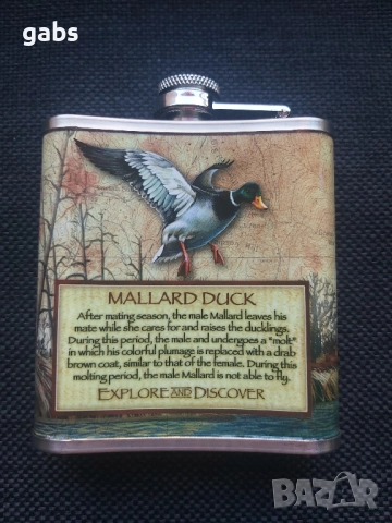 Красиво изрисувана манерка за алкохол AMERICAN EXPEDITION, 7oz /207ml, снимка 5 - Екипировка - 52538890