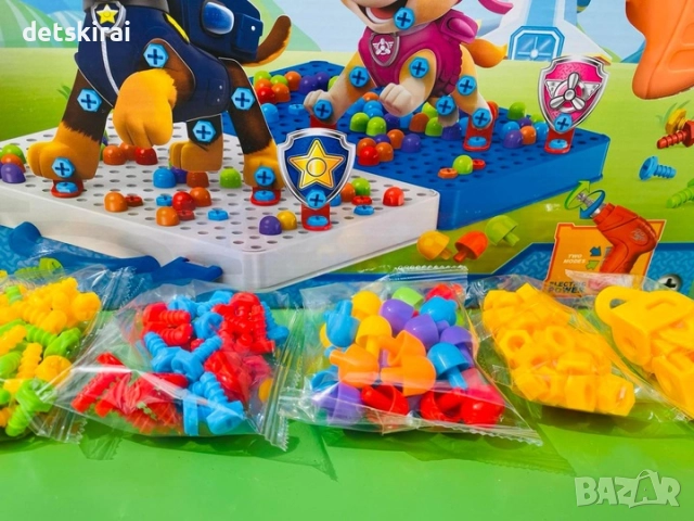 Конструктор с винтоверт- 3D мозайка Пес Патрул, снимка 7 - Конструктори - 51777330