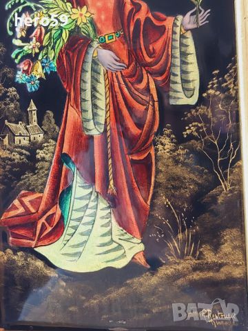 Прекрасна емайлова картина на Лимож (Limoge) перлен емайл, снимка 12 - Картини - 45794021