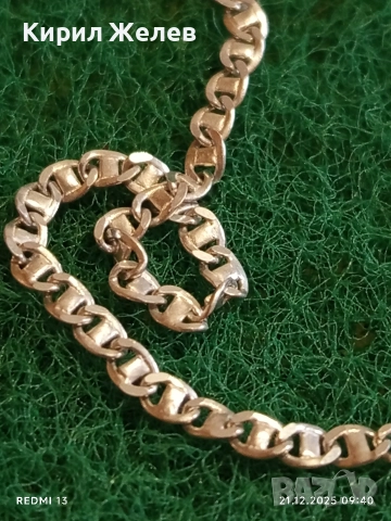 Сребърен синджир с плетка тип КАРТИЕ нежен стилен в перфектно състояние 40190, снимка 2 - Колиета, медальони, синджири - 52863366