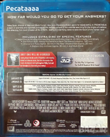 Прометей Blu Ray (издание на 3 диска) бг суб, снимка 2 - Blu-Ray филми - 53922388