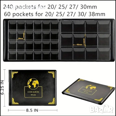 Класьор за 300бр. монети , снимка 2 - Нумизматика и бонистика - 50677837