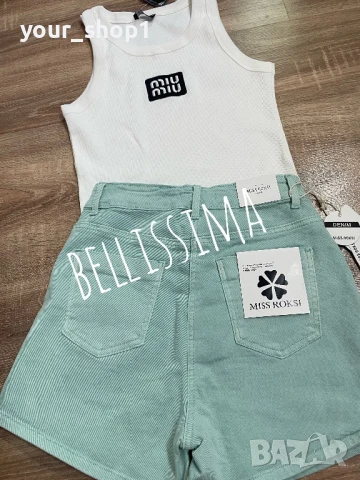 Къса дънкова пола/панталон потник рипс Calvin Klein Miu Miu , снимка 7 - Потници - 50711092