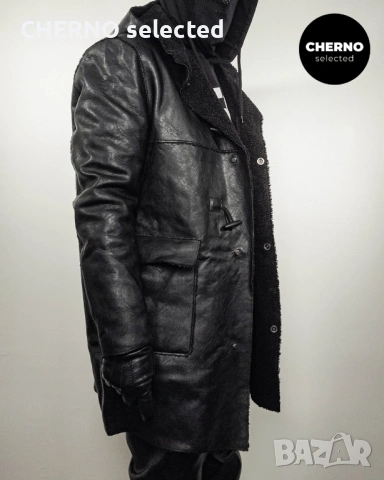 Мъжко дълго шерпа яке • палто тип дъфъл от изкуствена кожа CINQUE Faux Leather Dufflecoat - L , снимка 12 - Якета - 53670123