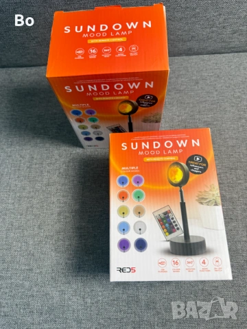 RGB Sundown Mood Lamp с дистанционно – sunset лампа, нова (2 броя]