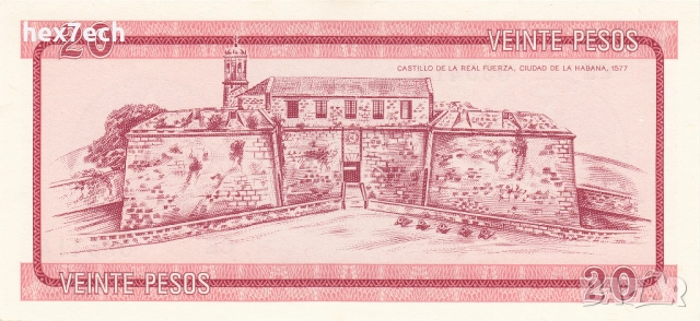 ❤️ ⭐ Куба 1985 20 песос A UNC нова ⭐ ❤️, снимка 3 - Нумизматика и бонистика - 52887543