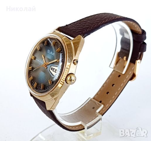 Slava Слава позлатен мъжки механичен часовник с ръчно навиване , снимка 2 - Мъжки - 46278579