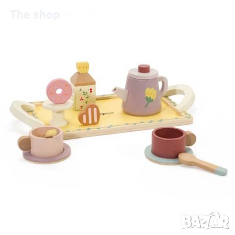 Дървен детски комплект за следобеден чай (004)