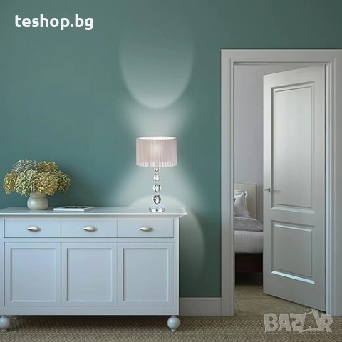 Нощна лампа Relaxdays абажур от воалирана тъкан и кристални стъклени топки, снимка 3 - Настолни лампи - 53715958