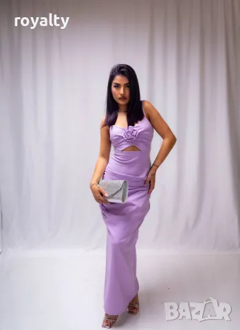 Елегантна лилава рокля 