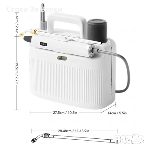 Електрическа градинска пръскачка 5L с батерия 2200 mAh, снимка 7 - Градинска техника - 53718692