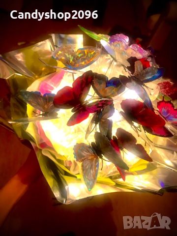 Светещи букети,вие избирате цвят на пеперудите, снимка 4 - Декорация - 46460570