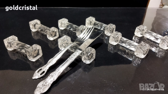 кристални поставки за прибори за маса, снимка 5 - Антикварни и старинни предмети - 52899843