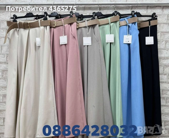 нов модел в 6 цвята пола-панталон с колан,ластик на талията и джобове