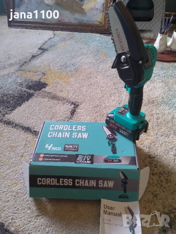 Мини, акумулаторна верижна резачка21V, снимка 3 - Градинска техника - 51855809