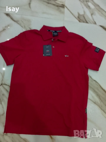 Мъжка тениска Паул Шарк Л последен размер в бордо цвят 