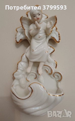 Античен порцеланов съд за светена вода, снимка 2 - Антикварни и старинни предмети - 52500276