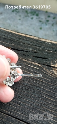 Сребърни обеци с естествен седеф и фианити (изкуствени диаманти), снимка 3 - Обеци - 51678832