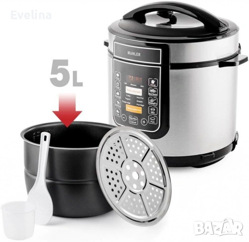Електрически мултикукър под ниско налягане Muhler, 1000-1200W, снимка 4 - Мултикукъри - 53735208