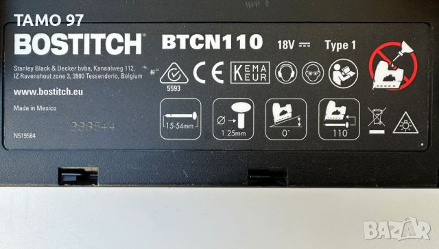 BOSTiTCH BTCN110 - Безчетков акумулаторен такер за гвоздеи, снимка 10 - Други инструменти - 46281708