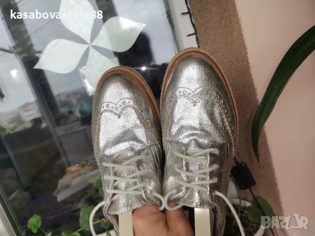 Сребристи Обувки Tamaris 38н., снимка 2 - Дамски ежедневни обувки - 54277252