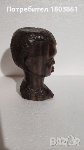 Бюст на мъж африканец от абанос, снимка 2 - Антикварни и старинни предмети - 44438812