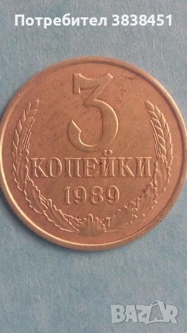 3 копейки 1989 года Русия, снимка 1 - Нумизматика и бонистика - 45542818