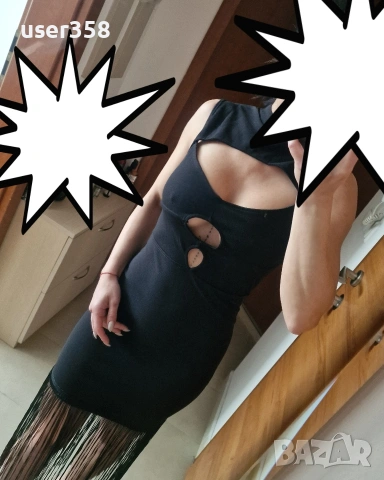 Елегантна рокля с ресни, снимка 4 - Рокли - 54288520