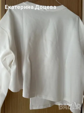 Бяла памучна блуза Фетиш, снимка 3 - Блузи с дълъг ръкав и пуловери - 49693673